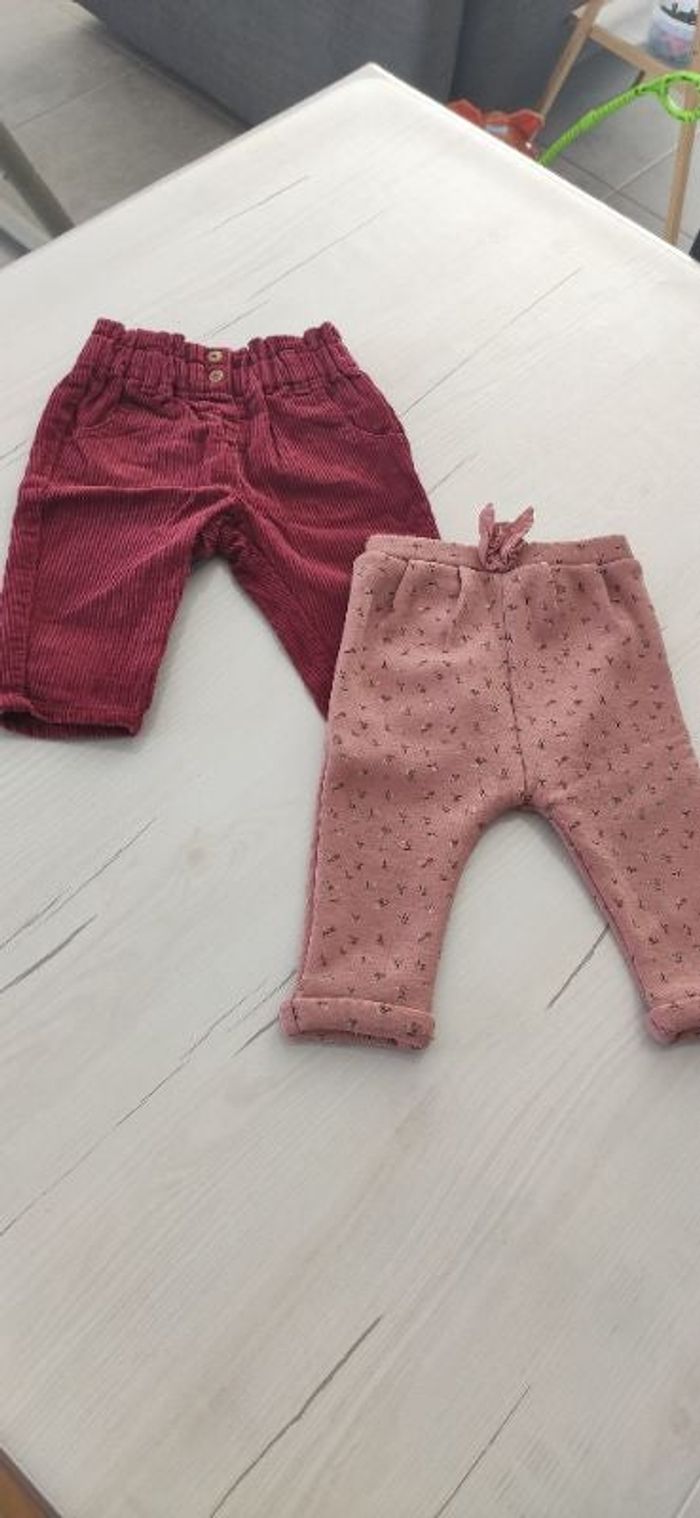 Lot 2 pantalons velours