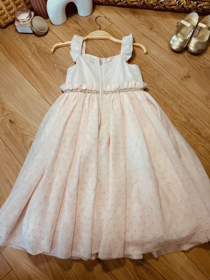 Taille 3-4 ans robe longue créateur fille TAO rose * sequins et tulle * 💕 - photo numéro 6