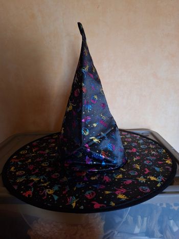 Chapeau de sorcière Halloween - Motifs colorés - État impeccable