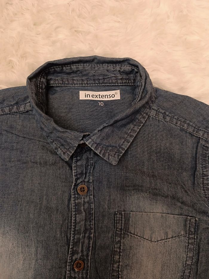 Chemise effet jean en coton T. 10 ans In Extenso - photo numéro 5