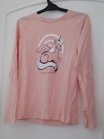 Tee shirt licorne à paillettes rose fille 10 ans gemo
