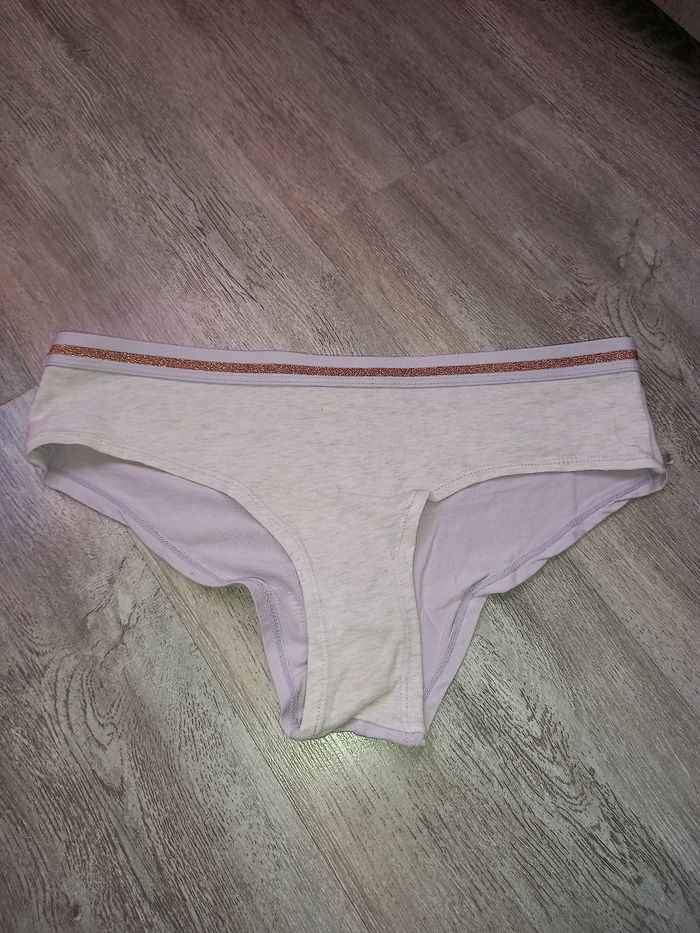 Shorty gris et mauve coton in extenso  taille 36/38