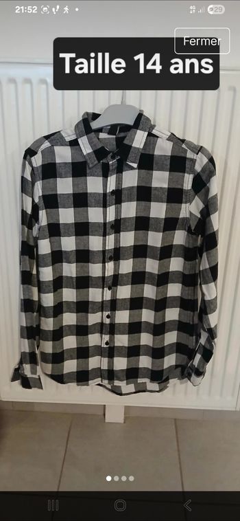 Chemise garçon manches longues Taille 14 ans, marque BKL