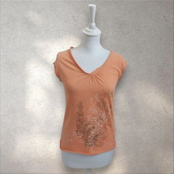 T-shirt manches courtes corail imprimé taille S