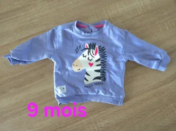 Sweat zèbre violet 9 mois