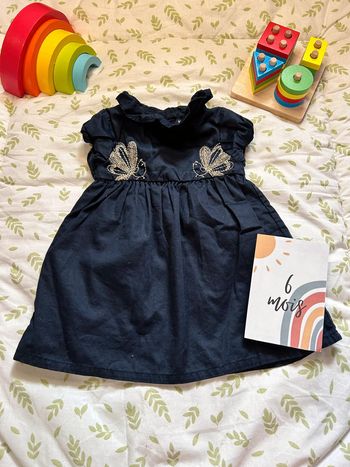 robe manches courtes bleu marine 6 mois kiabi