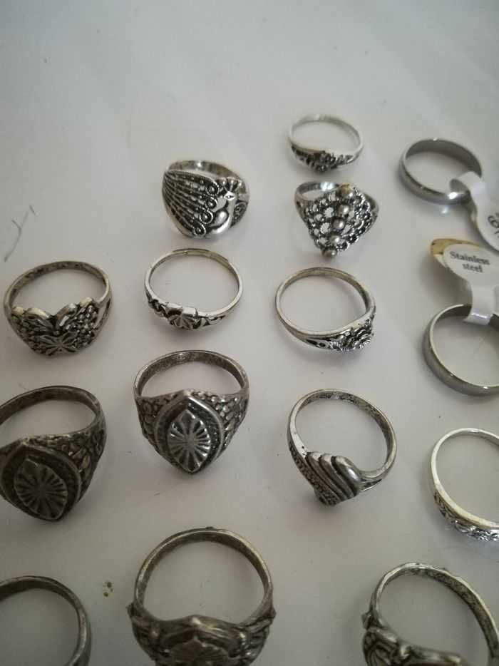 Lot de 40 bagues métal vieillie argenté - photo numéro 7