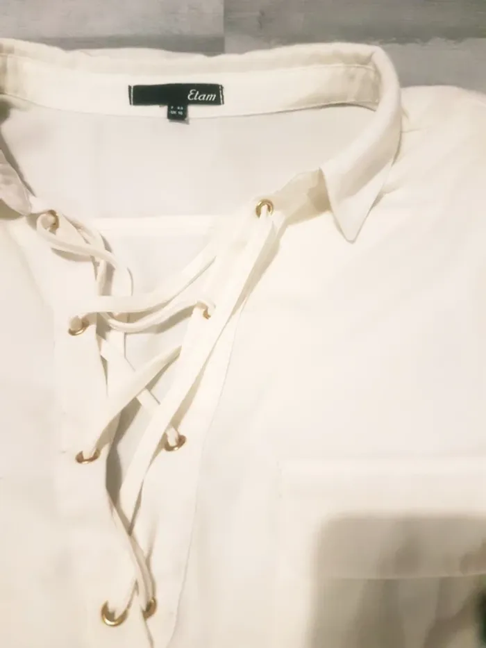 Chemisier laçage blanc - T.44 - photo numéro 3