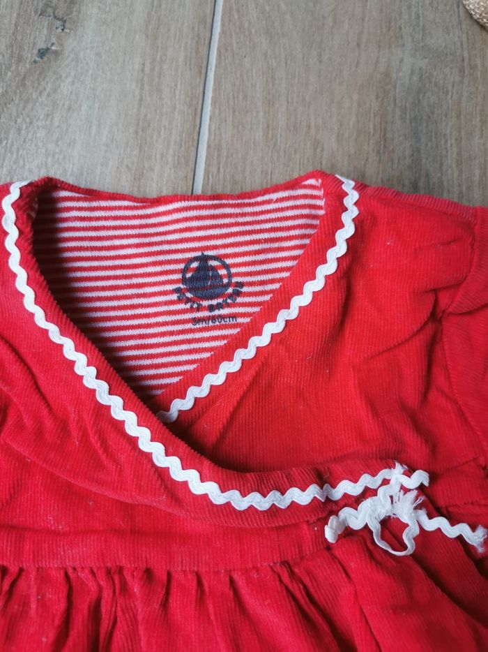 Robe velour rouge Petit Bateau 3 mois - photo numéro 4