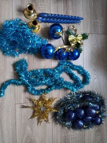 Lot décoration noël bleu