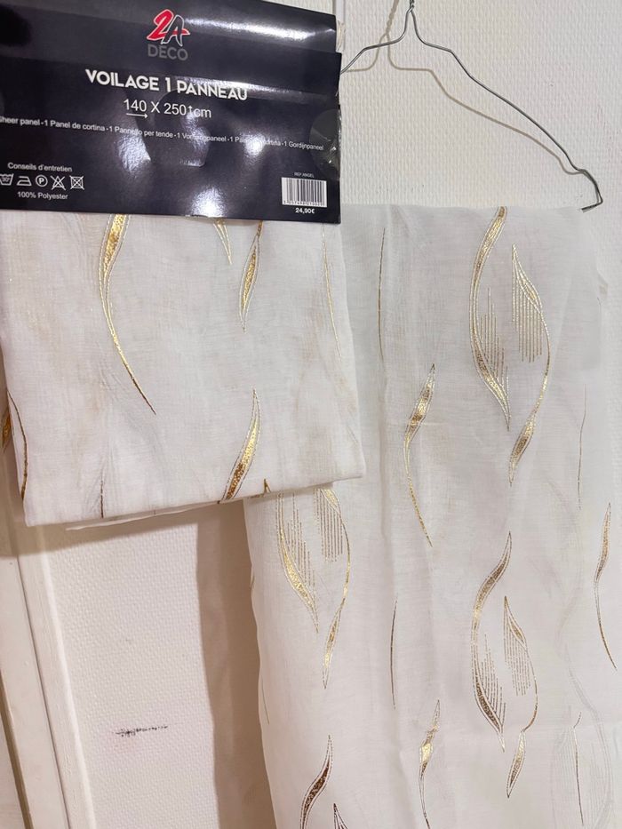 Rideau voilage magnifique or - photo numéro 5