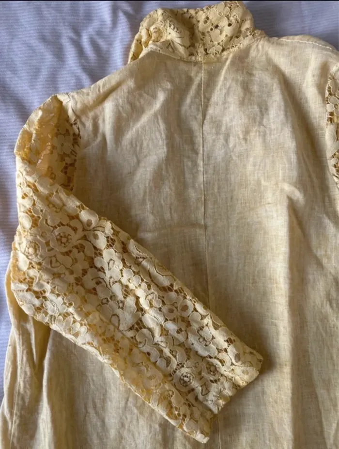 Veste jaune dentelle made in Italy été - photo numéro 7