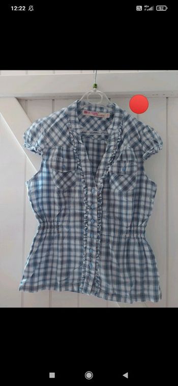 Chemisier à carreaux bleu