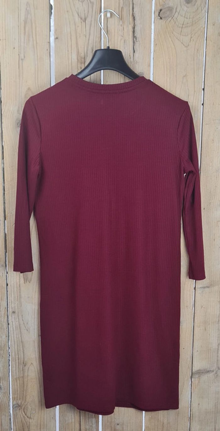 Robe, Tunique Rayée Façon Pull, Manche 3/4, Bershka, Taille M - photo numéro 6