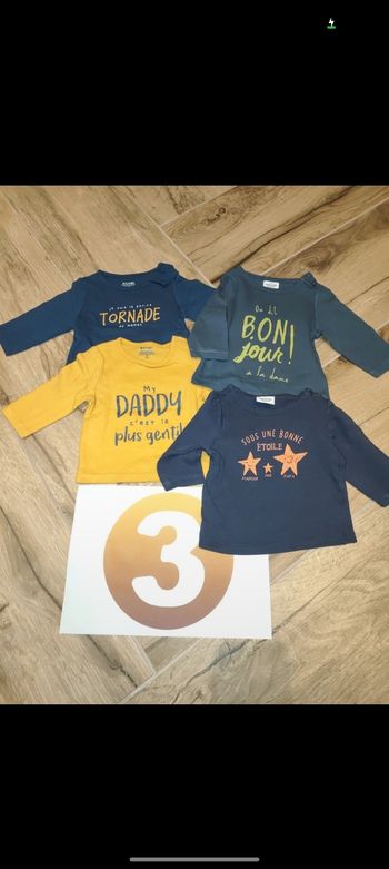 Lot 4 T-shirts manches longues maman papa