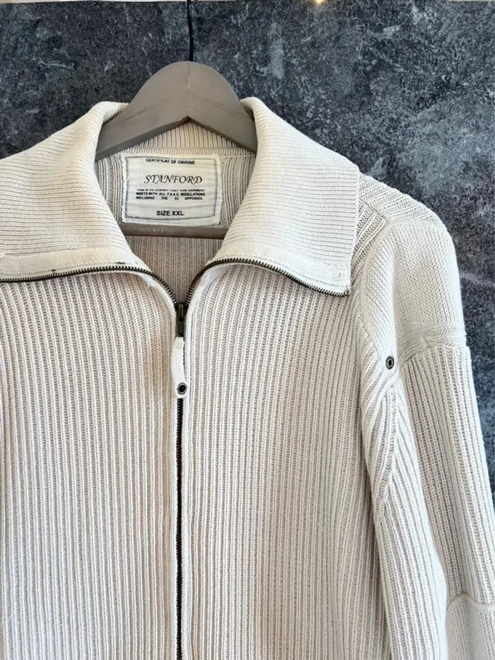 Gilet beige full zip homme Stanford taille XXL Chaleco hombre Gilet uomo Weste Herren - photo numéro 2
