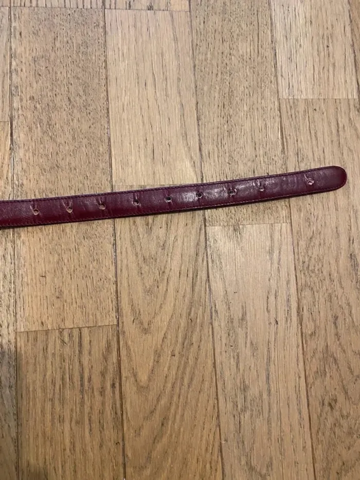 Ceinture en cuir bordeaux Celine Triomphe vintage - photo numéro 4