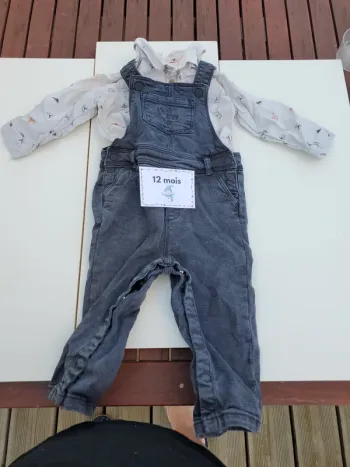 Ensemble salopette chemise