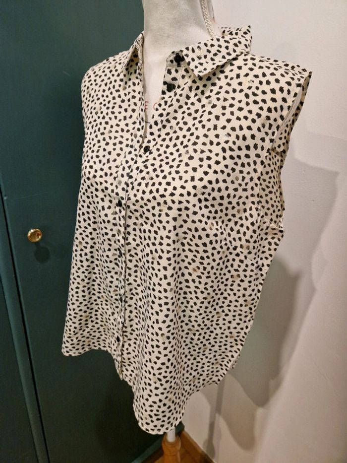 Blouse crème et noire_T.XL