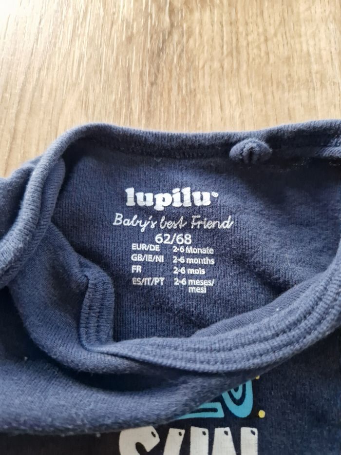 Body Bébé Manches Longues Lupilu ☀️ Hello Sunshine ☀️ Marine - 2/6 Mois (62-68 cm) - photo numéro 3