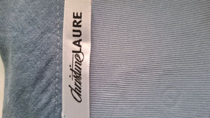 Chemise manches courtes - Couleur bleue "Jean" - Motif blanc inséré - photo numéro 4
