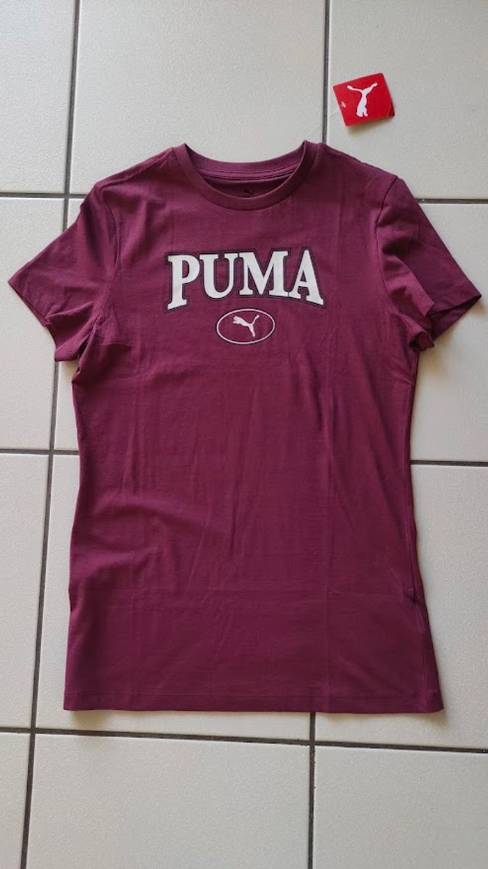 Tee shirt Puma bordeaux taille 16 ans NEUF - photo numéro 3