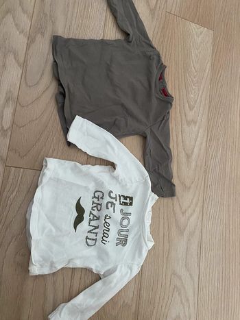 Lot de 2 t shirts ML 6 mois très bon etat