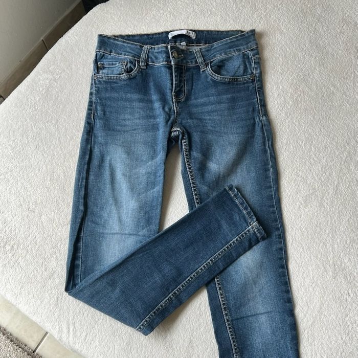 Jean slim bleu denim délavé La Halle - photo numéro 3