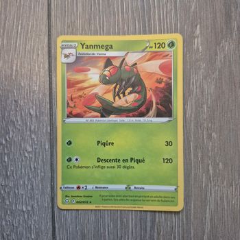 Carte Pokemon Yanmega. Pv 120 - 002/072 - rare - épée et bouclier - Destinées Radieuses