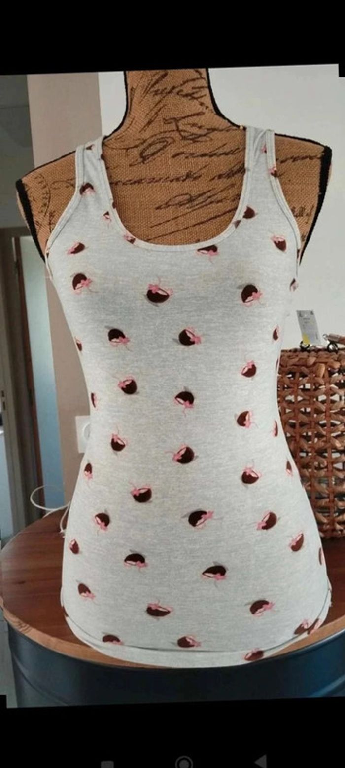 Débardeur gris  taille  XS  noix de coco - photo numéro 2