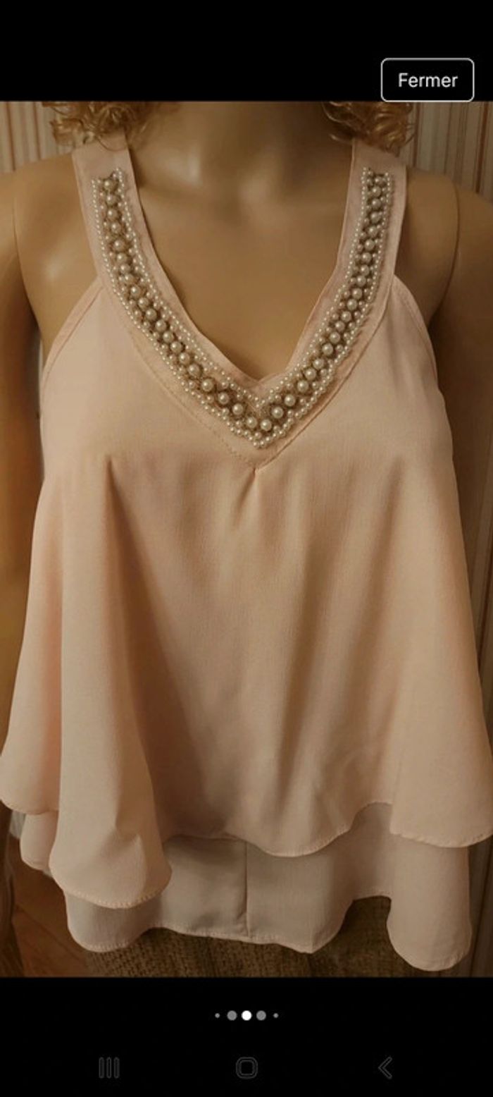 Jolie Debardeur rose Paris et Moi taille S neuf - photo numéro 6