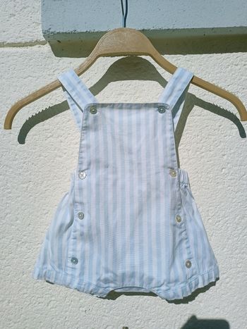 Salopette/ Barboteuse rayée Natalys blanc et bleu clair Natalys 6mois-68cm N*0796