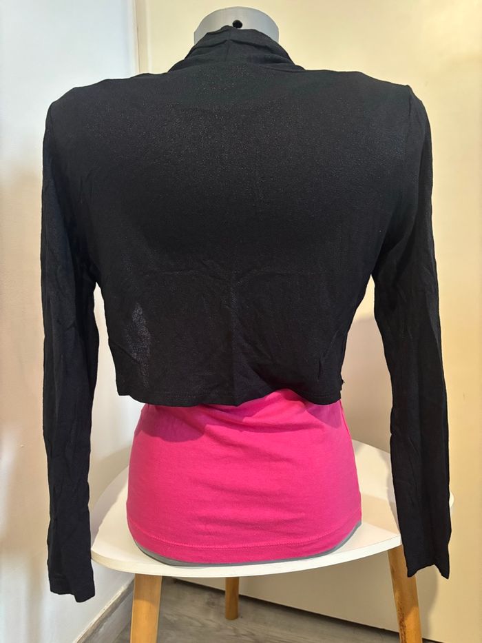 Gilet noir court à paillettes S