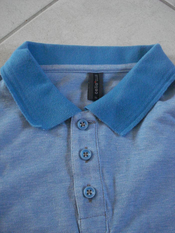 Polo MC bleu ciel CELIO Taille S - photo numéro 3