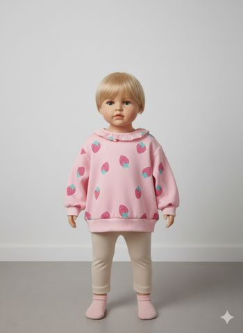 Haut pull à motif fraise