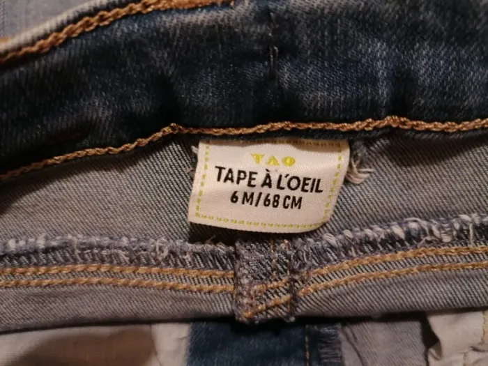 Lot tape à l œil  Tee-shirt manches longues et jean 6 mois - photo numéro 4