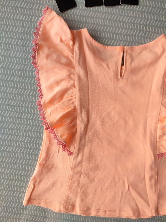 T-shirt été manches fantaisies – Neuf sans étiquette Taille 4 ans Marque : Kiabi - photo numéro 6