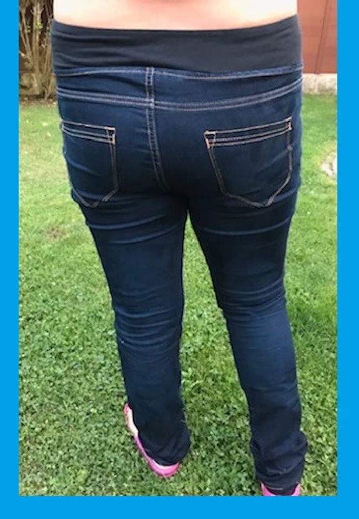 Pantalon de maternité bleu foncé effet jeans T: 42 - photo numéro 4