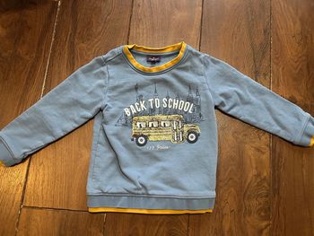 Sweat bleu en molleton et jaune sequins garçon Sergent Major 5 ans