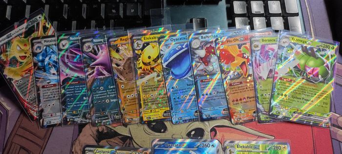Lot cartes EV10 Rivalités destinées team rocket : carchacrok promo svp 204 + 2 cosmo promo + 2 full art eleka le 212 et oyacata 211 + 12 ex ( dont ho oh nidoking nostenfer persona et carchacrok etc ) Pokemon par Asmodée bloc écarlate et violet - photo numéro 4