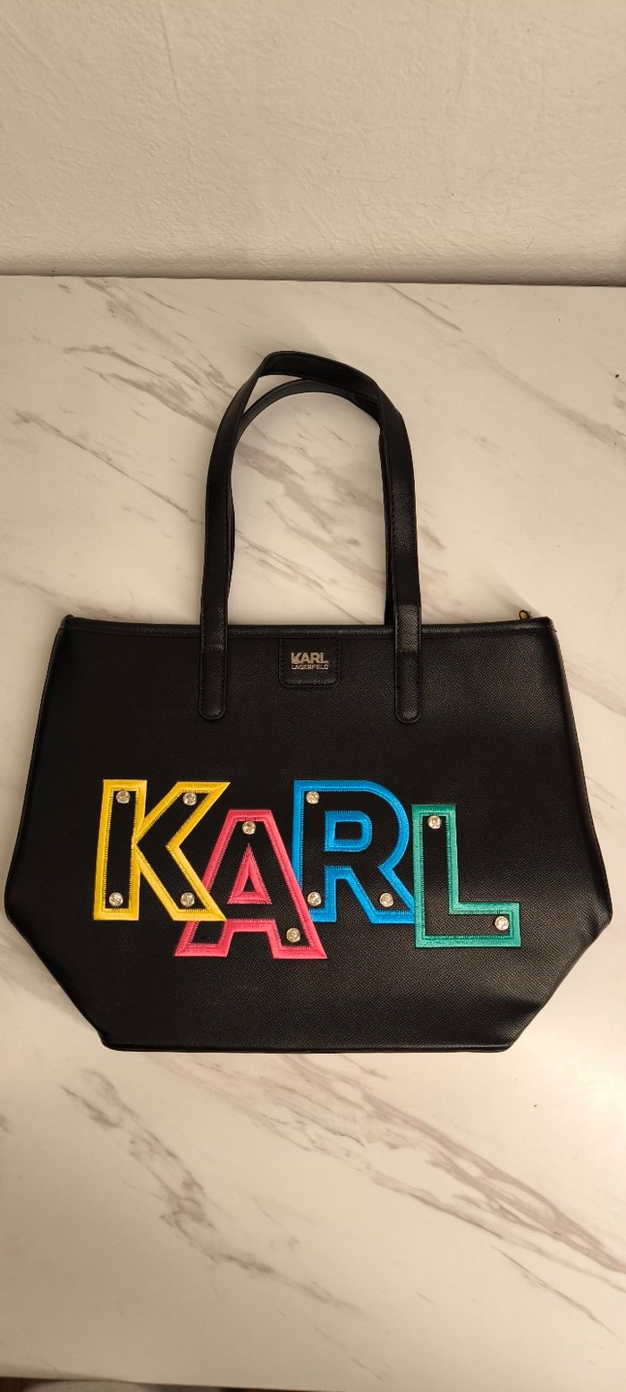 Sac Karl Lagerfeld noir – Modèle avec lettres colorées - photo numéro 7