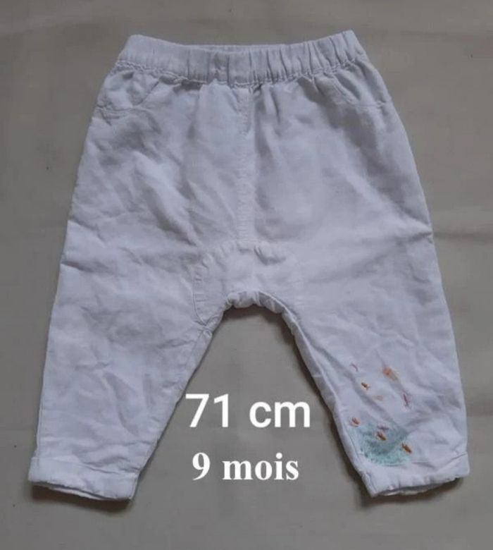 Pantalon blanc fille mi-saison / été - Orchestra - 9 mois - photo numéro 1
