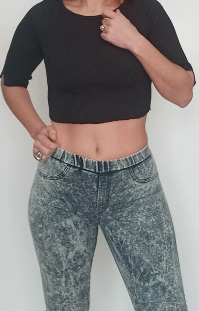 Leggings treggings effet jean taille 38/40 - photo numéro 3