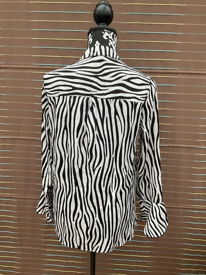 Chemise zébrée noire et beige L neuve - photo numéro 2