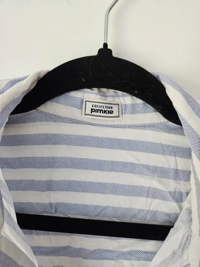 Chemise rayée bleue et blanche à longues manches Pimkie taille 38 / M - photo numéro 2