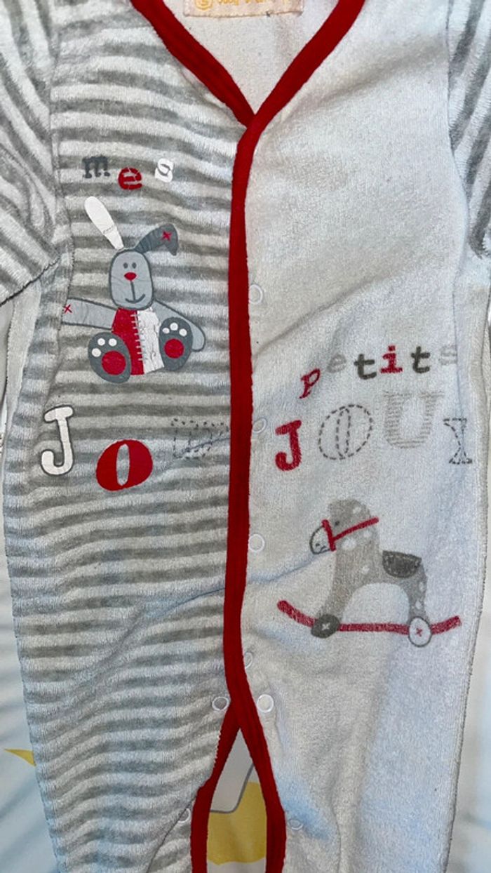 Pyjama velours lapin joujoux mixte 6mois gemo - photo numéro 3