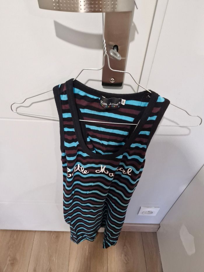 Tunique marron et turquoise Little Marcel