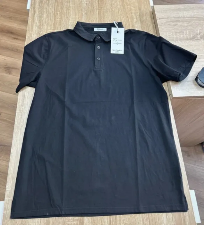 Polo homme noire basique polo homme taille 44 taille XXL neuf tshirt homme noire - photo numéro 3