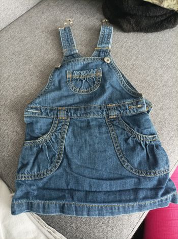 Robe salopette en jean 6 mois