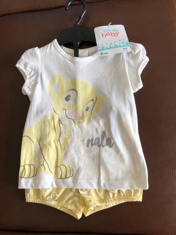 ensemble fille short tee shirt nala disney 67 cm 6 mois